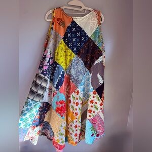Multi-color Patchwork Sleeveless Dress